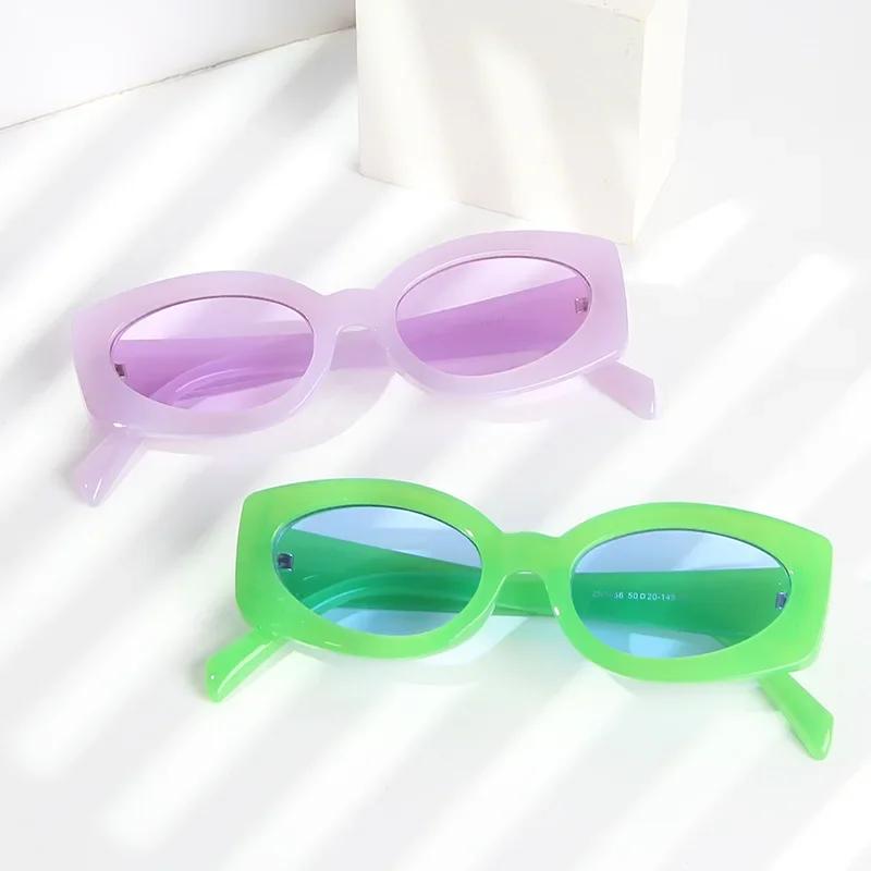 New Fashion Sunglasses Women Candy Color Oval Shape UV400 Protection Sun Glasses Woman Anti-glare Female Sunglass