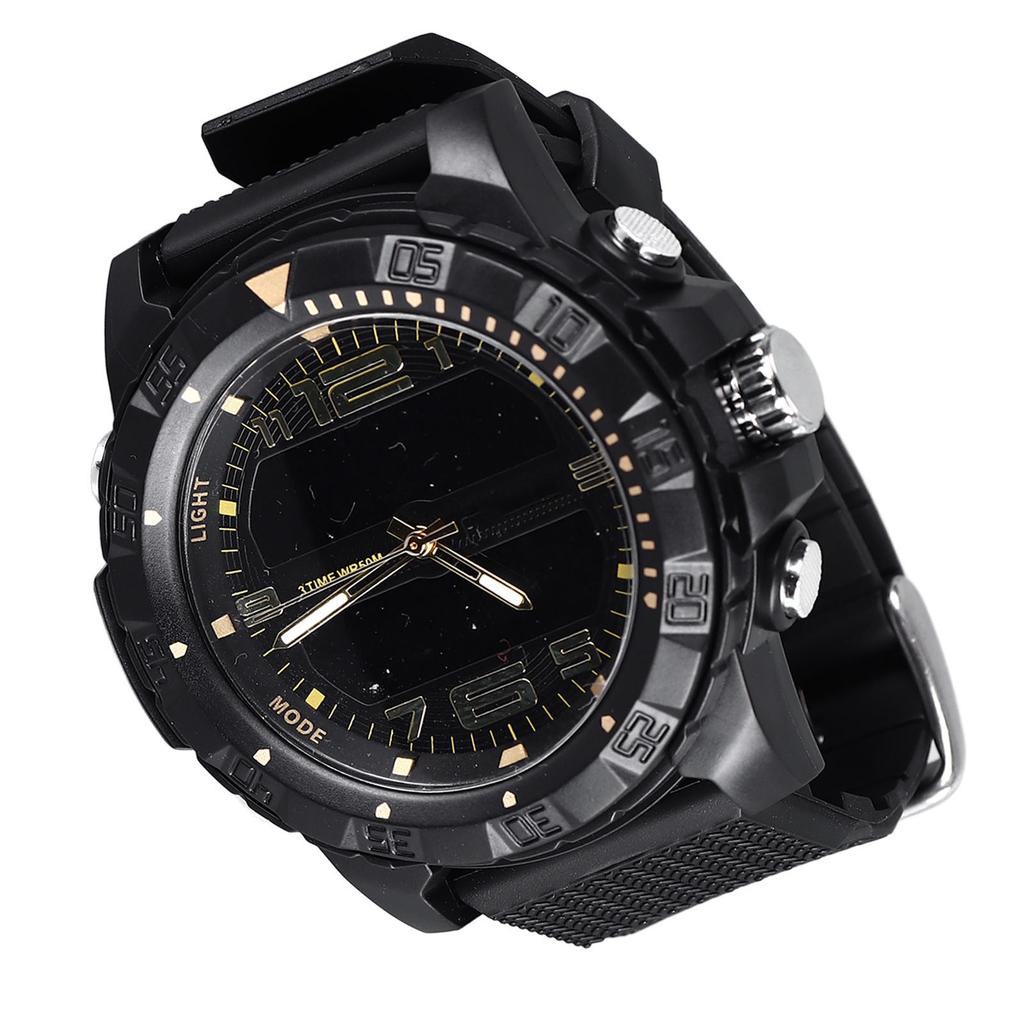 Men Analog Digital Chronograph Watch Water Resistant 1 24 Hour Format Stopwatch Large Face LED Backlight Sports Wrist