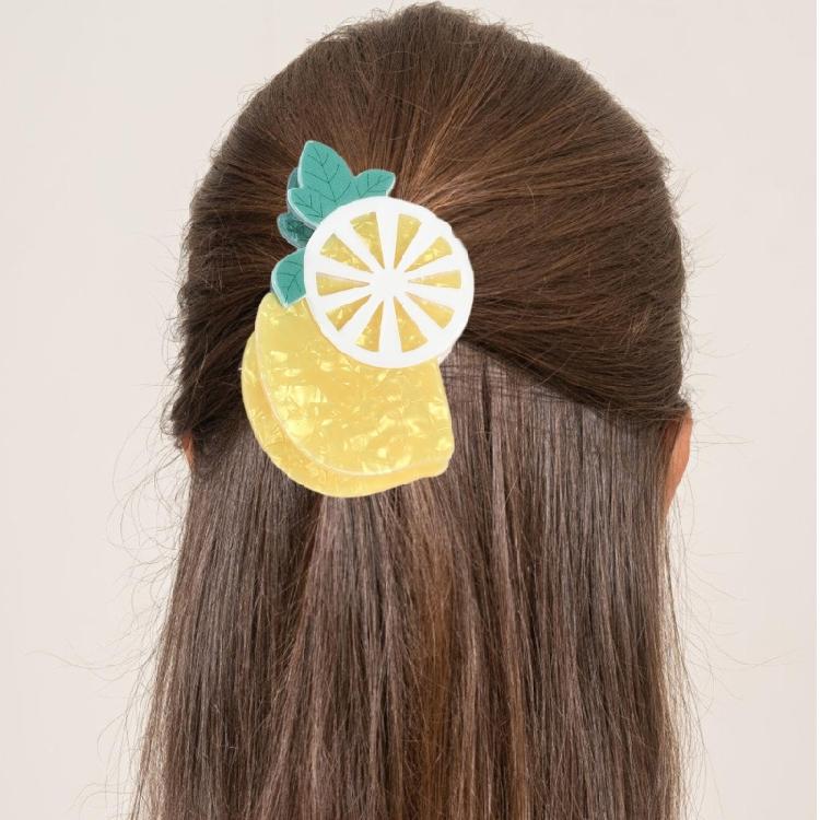 Fruit Theme Hair Claw Clip For Women Girls PVC Barrettes Lightweight Hairpins Summer Accessories School Party Essential
