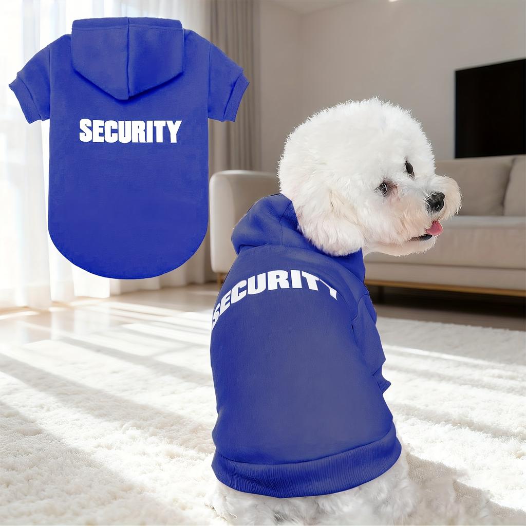 Security Printed Cozy Dog Hoodies Puppy Sweater Cold Dog Coats Pet Clothes Hooded for Dog Cat L-5XL Small Medium and Large Dogs