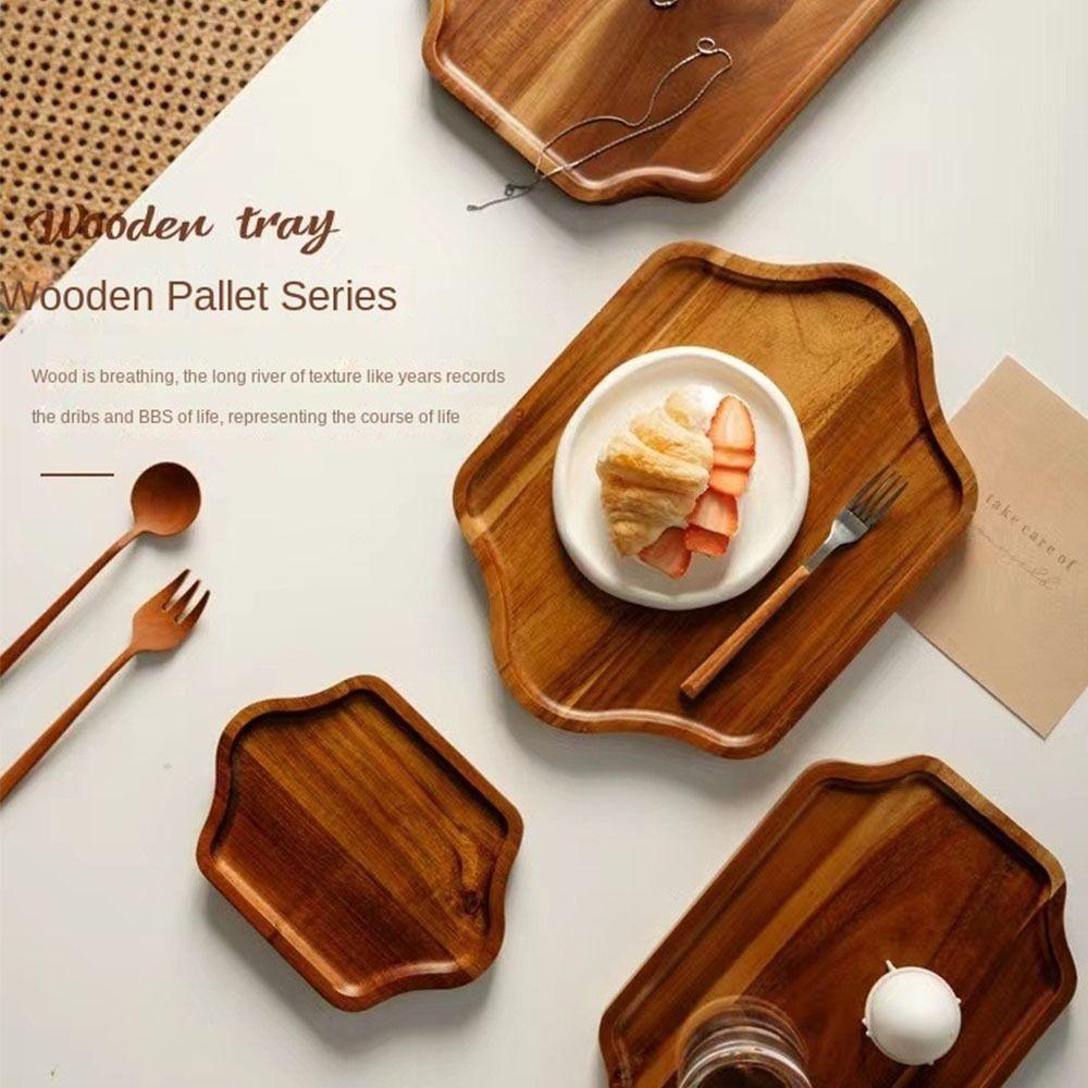 Hexagona Wooden Dinner Plate Octagona Dessert Serving Board Multipurpose Wood Tray Dried Fruit