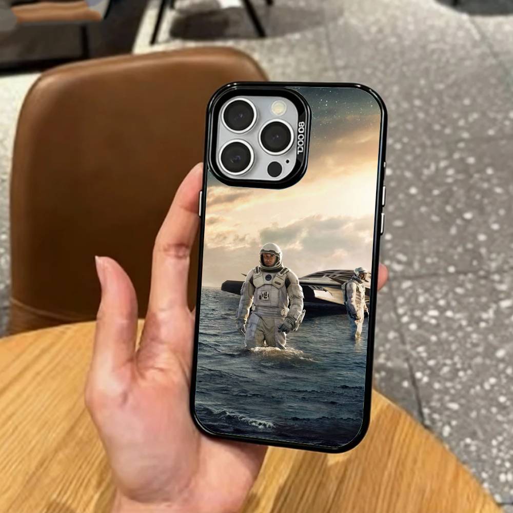Sci-Fi Film I-Interstellar Movie Phone Case For iPhone17,16,15,14,13,12,11 Plus,Pro Max Colored Silver Plated Inside Cover