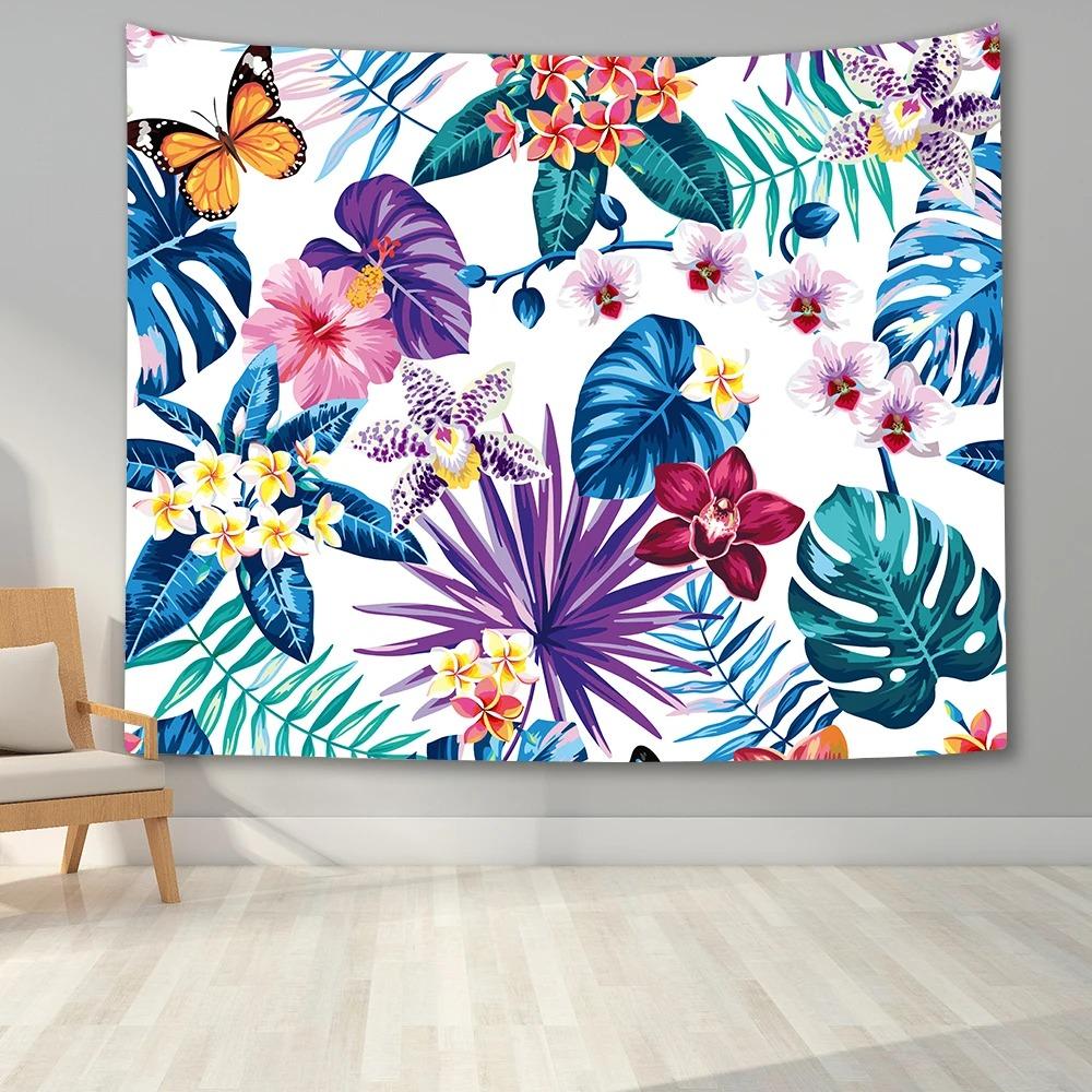 

Гобелен для гостиной в офисе с изображением тропических растений, подвесная ткань, украшение на стену дома, гобелен 100x75cm