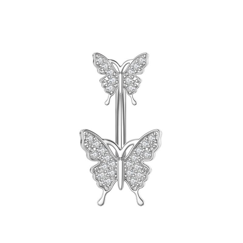 

1Pc Stainless Steel Belly Button Ring Dangle Navel Ring 14G Belly Piercing External Thread Cubic Zirconias Navel Ring Piercing A3