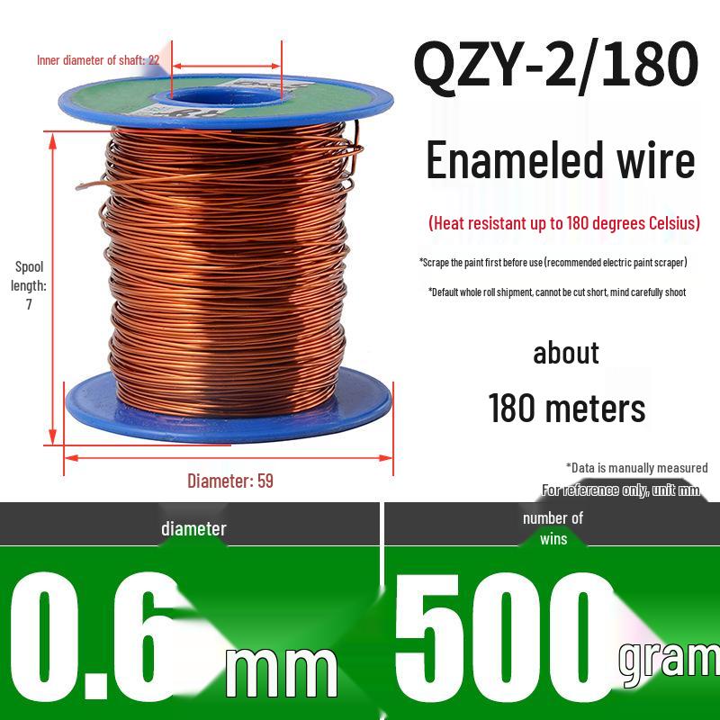 180° Värmebeständig Emajlert Rund Koppartråd, QZY-2/180