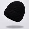 Autumn and winter new pure wool knitted hat warm hat men's fleece thickened adult hat men's cold hat