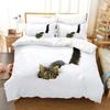 Anime Cute Artistic Cat Bedding Set Duvet Cover Bed Set Quilt Cover Pillowcase Comforter King Queen Size Boys Adult Bedding Set