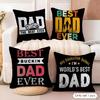 Best Dad Ever fathers day Cushion Cover Soft Plush Fabric DoubleSided Printed Cushion Covers for All Seasons Modern Home Decor