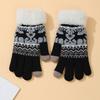 Winter Touchscreen Gloves Men Women Deer Pattern Knitted Warm Gloves Fleece Lined Thick Gloves with Fuzzy Cuffs for Indoor Outdoor Cycling