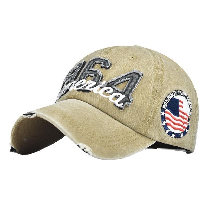 American Street Style Wash Cotton Baseball Cap With 3d Embroidery For Casual Women