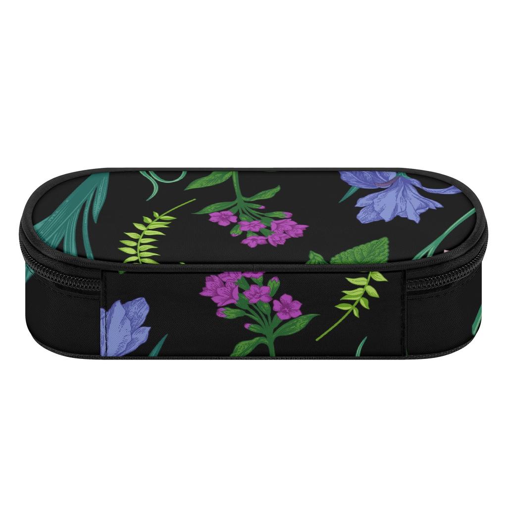 Pen Case Portable Wear Resistant Polyester Zipper Closure with Mesh Pocket Removable Divider and Pen Slots for School and Study