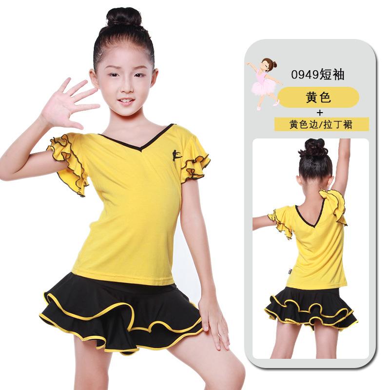 Summer Children s Latin Set Dancewear for Girls Latin Practice Uniform Tops and Skirt Sets Kids Clothes Girl s Dancing Suit New 110