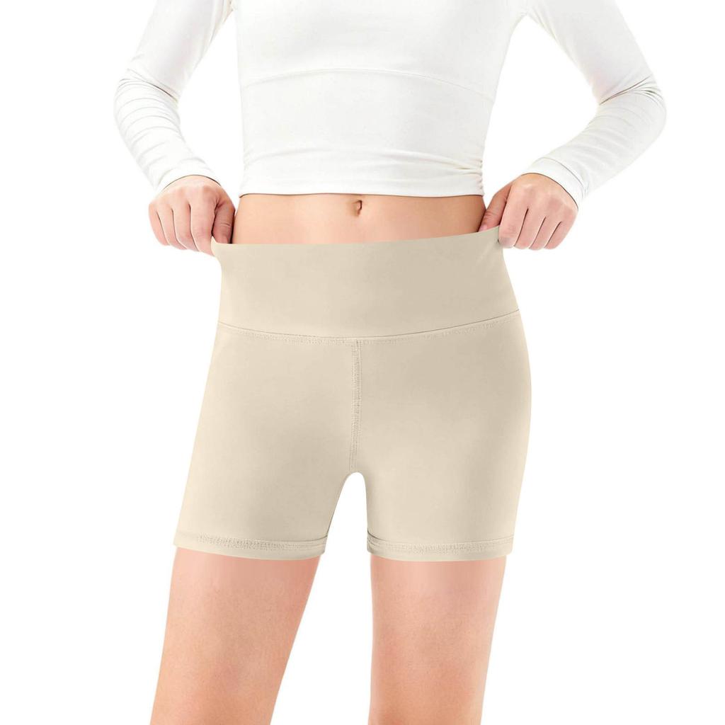 Children's Fashion -Colour Yoga Shorts Sports Shorts For Little Ones Baby Dance Trousers High-Waisted Tight-Fitting Fitness Pants