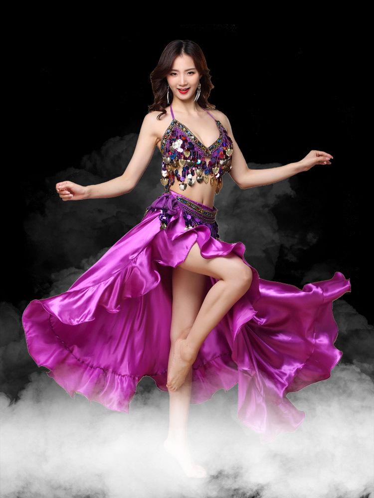 Costume de danse indienne sexy 2023 - Ensemble soutien-gorge de performance et jupe longue pour femme