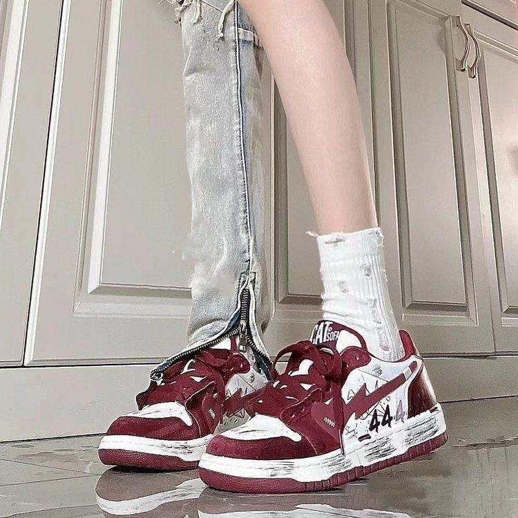 

Популярные в интернете кеды женские новые Guochao мягкая подошва увеличивающие рост дышащие красные туфли фабричные универсальные повседневные спортивные туфли 39 красный