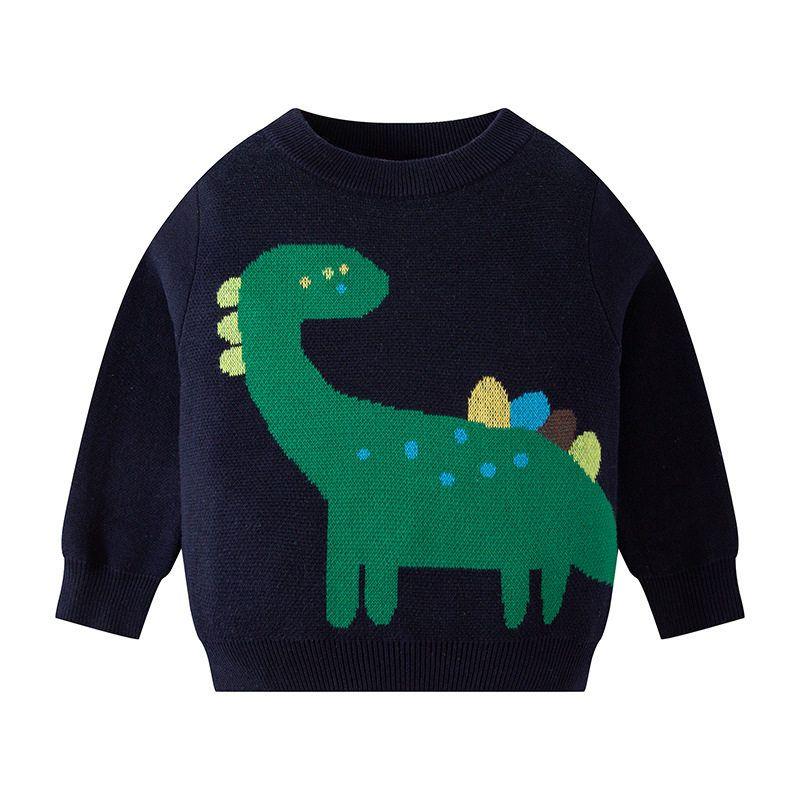 Autumn and Winter Dinosaur Clothes Pullover Sweater Pure Cotton Children's Clothing