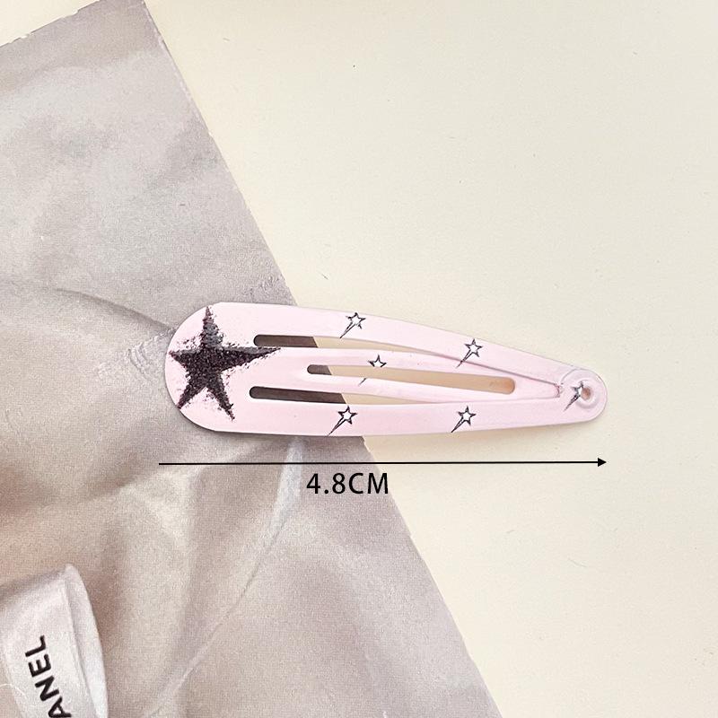 New European and American Style Bangs Hair Clip Side Clip Children's Hair Clip BB Clip Hair Accessories Water Drop Clip Printed Five-Pointed Star