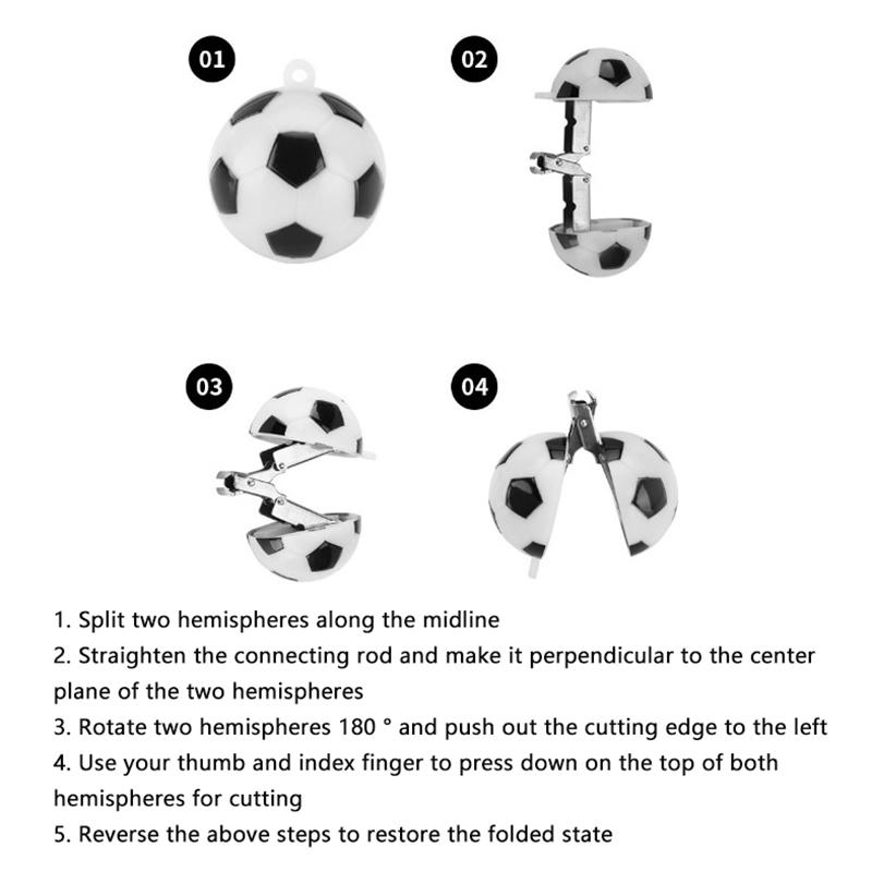 

Портативные складные кусачки для ногтей в форме футбольного мяча, складные триммеры для ногтей с кольцом для ключей, инструменты для ногтей