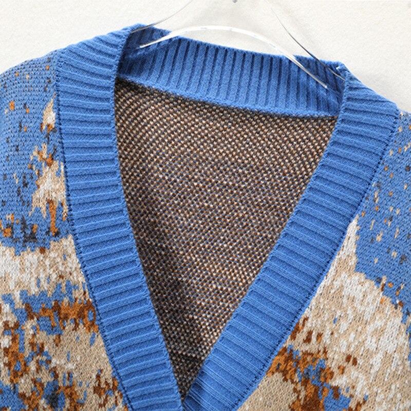 Herbst Winter Ölgemälde Stil Pullover Pullover Frauen Retro Jacquard Strickjacke Dame Mantel Pullover Mujer