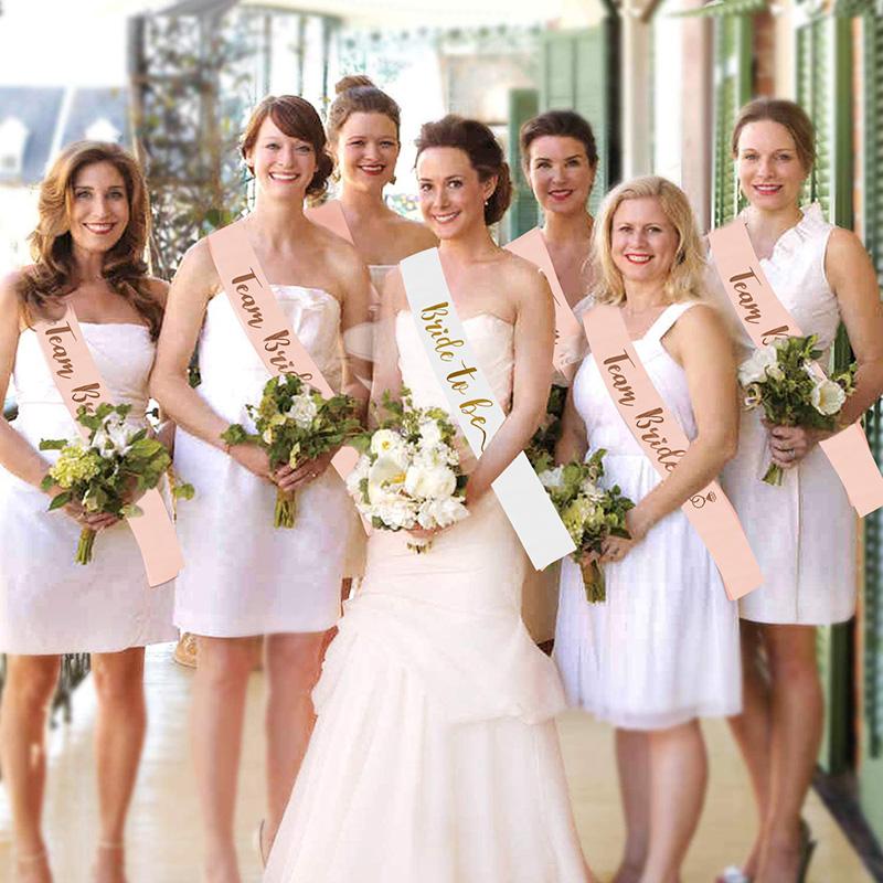 1Set Bride To Be Team Bride Satin Sash for Wedding Engagement Bridal Shower Decorations Bachelorette Party Hen Night Supplies