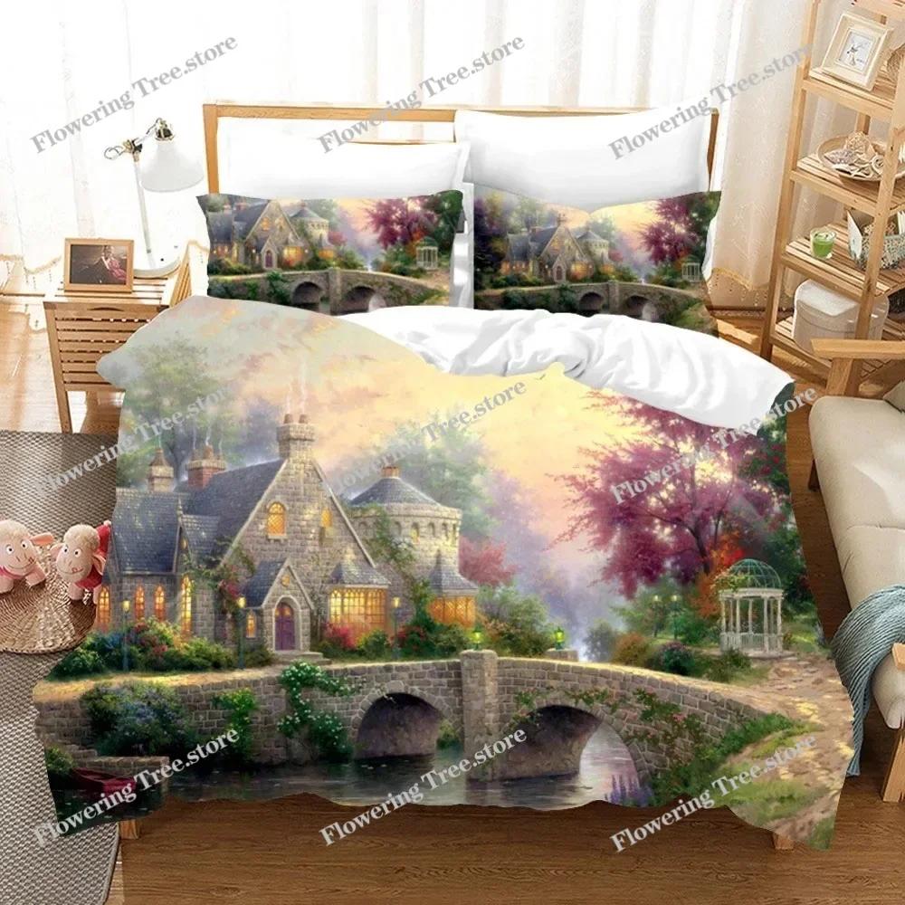 Ölgemälde Van Gogh Sternenhimmel Bettwäscheset Queen King Size Schlafzimmerdeko Bettbezug Kissenbezug Bettwäsche Heimtextil