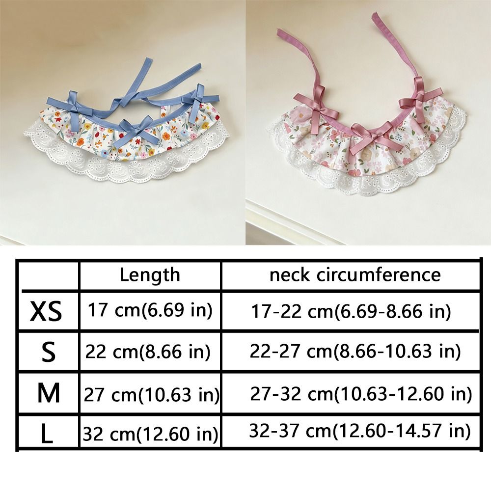 Cartoon Knitted Collar Lace Floral Bows Cat Drool Towel Cute Pet Bib  Daily Use
