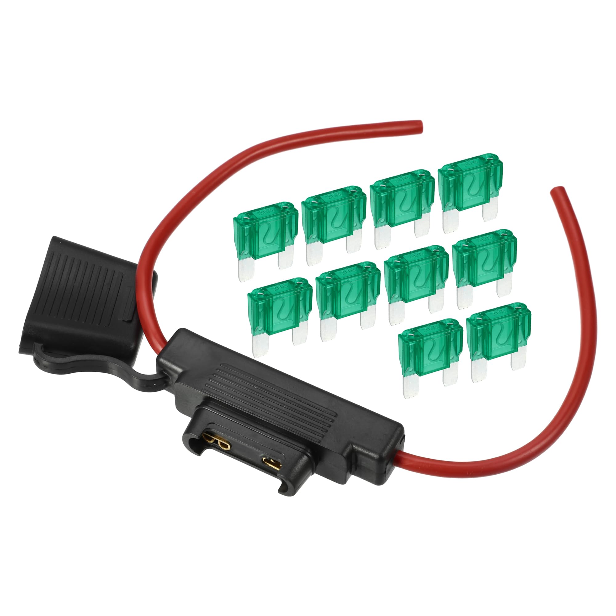 ABSOPRO Держатель предохранителя Макс. 30А Тип предохранителя 10 AWG Держатель предохранителя Водонепроницаемый 10 калибра Держатель предохранителя Металлический Черный