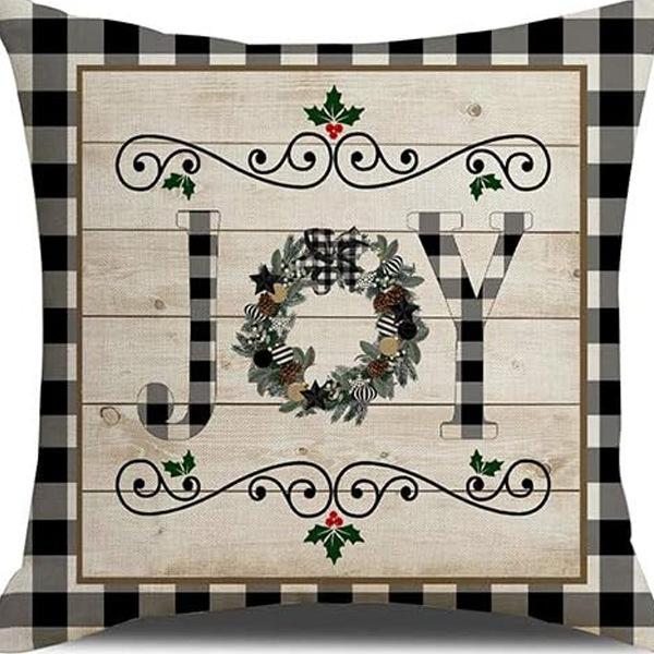 New Christmas Pillow Cushion Dwarf Elk Santa Claus Series Sofa Decoration Linen Pillow Cover