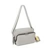 ACE Tokyo Ficus HAyU Umhängetasche 6L 100D Nylon Oxford Hellgrau mit Katzen-Taschenanhänger 19102 Kompakt Crossbody Reise