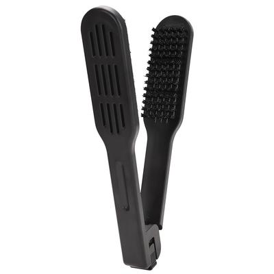Twin Brush Straightening Boar Hair Blow Smooth Hair Brush, Bristle, Dryer, Tangle-Free, (Black)