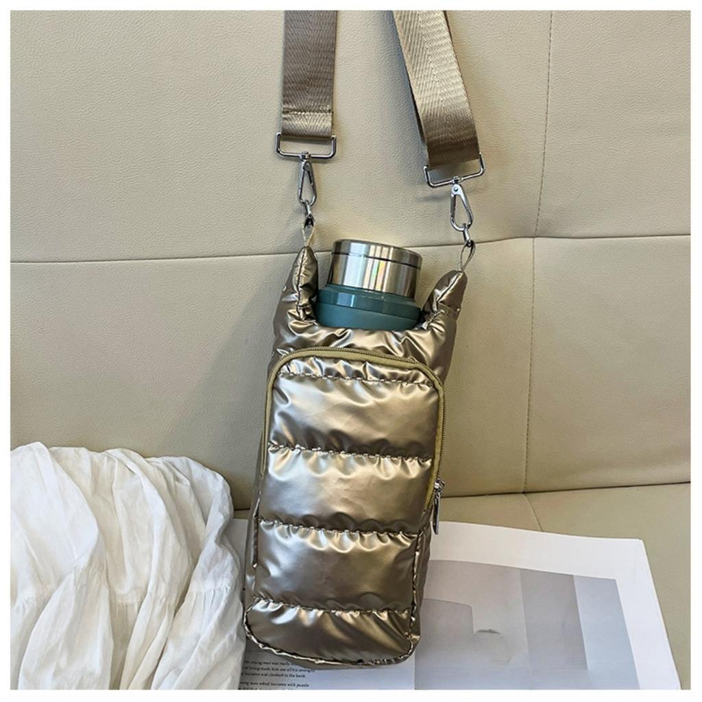 Portable Down Bottle Cover, Fashionable Insulation Foam Cup Cover, Multifunctional Kettle Protection Bag, Outdoor Waterproof Crossbody Bag