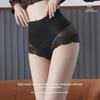 "Women's High Waist French Lace Summer Panties - Ice Silk, Mulberry Silk, Antibacterial, Seamless, Abdomen & Hip Lifting"