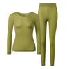 Set de lenjerie termică pentru femei, cu mânecă lungă, cu fundul de sus, fără sudură, pantaloni lungi, foarte elastic, de toamnă și iarnă, set termic pentru femei