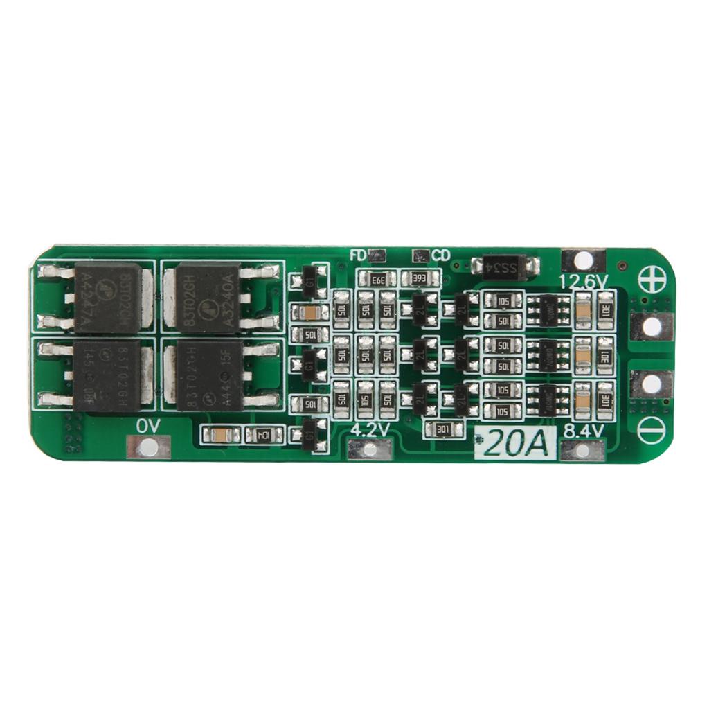 3S 20A 12.6V Cell Li Ion Lithium Battery 18650 PCB Protection Board Auto Recovery