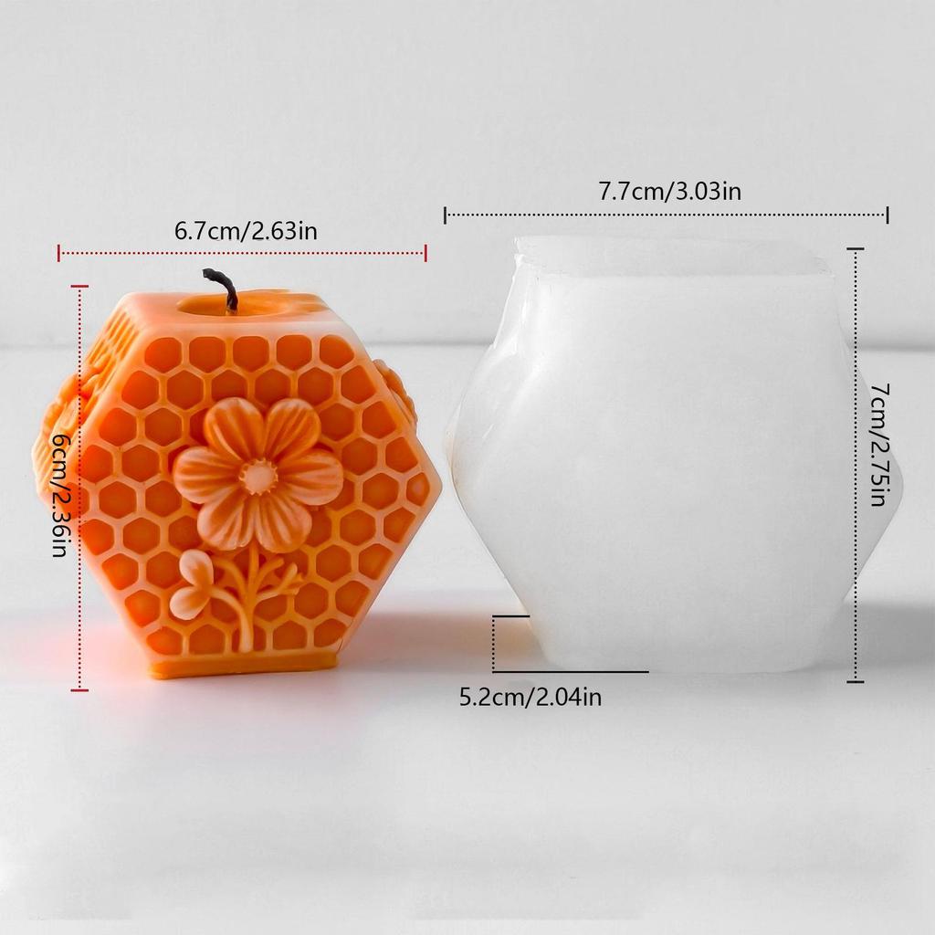 Cylinder Candle Mold Realistic Flexible Easy Release Beehive Shape Cylinder Candle Mold For Adults Beginners Professionals Boys