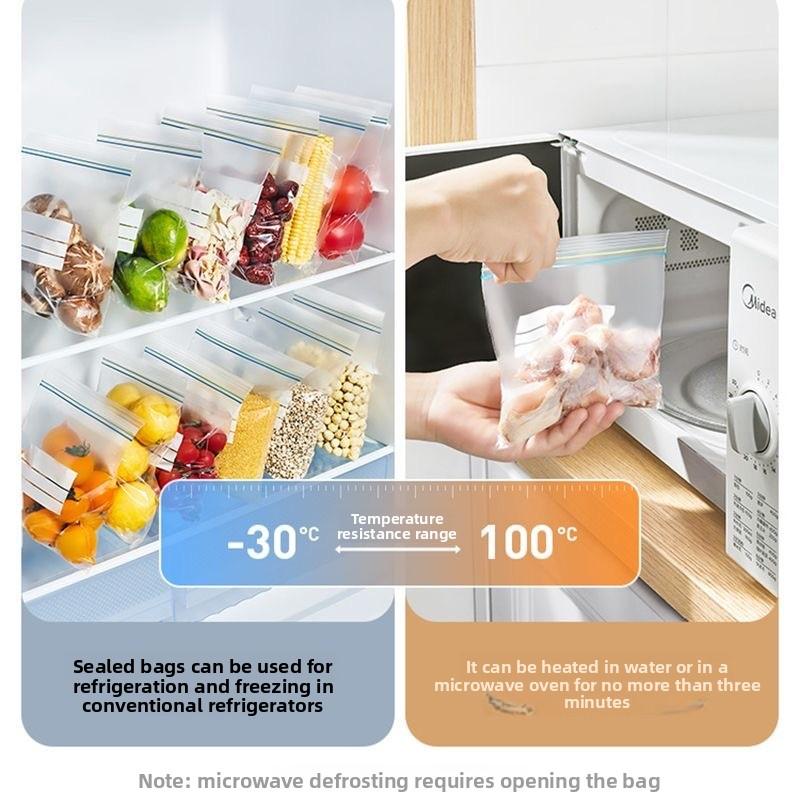 Fresh-keeping Bag Food - Household Thickened Food-grade Sealed Double-strand Sealing Bag - Food Portioning Bag - Refrigerator Freezing