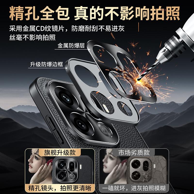 Applicable oppofindx9 mobile phone case, lychee pattern all-inclusive anti-drop X8s Internet celebrity x8ultra business men's leather case