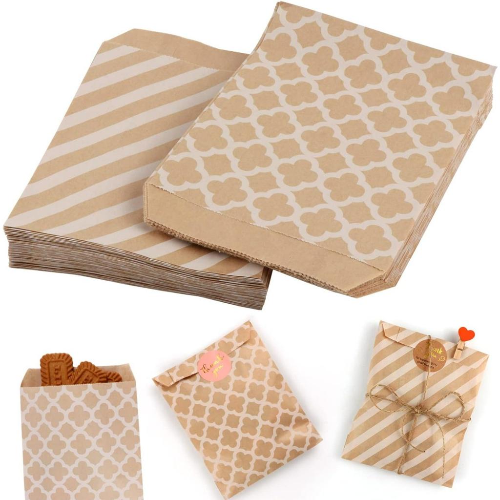 100 Candy Bar Bags Paper Bags Candy Bags for Easter Wedding Accessories Children's Birthday 2 Designs with 50 Gift Bags Each