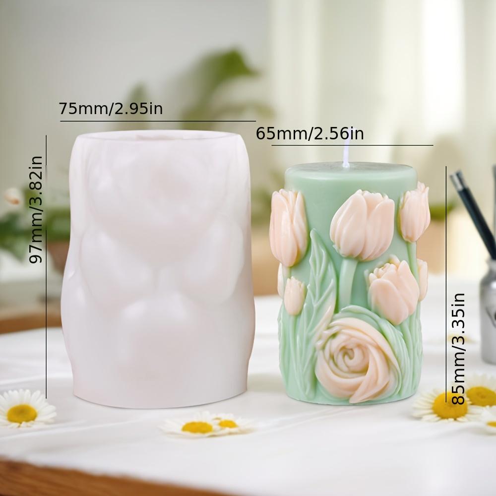 

Рельефная силиконовая форма в виде колонны в виде ромашки для ароматизированной свечи, цилиндрическая форма из гипсовой смолы, геометрические формы для вечеринок, сделай сам, подарки для мамы B