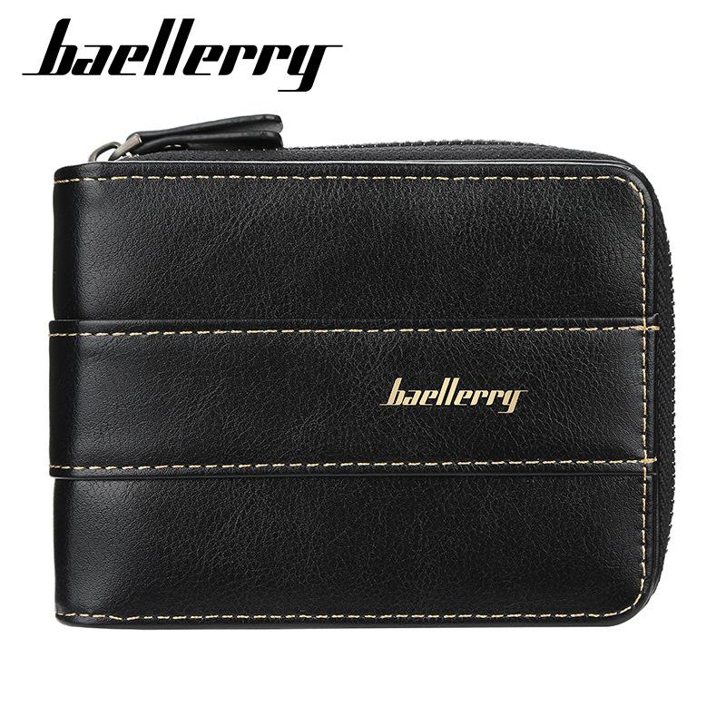 Baellerry Men Fashion Wallets Zipper Business Card Holder Vintage Purse GZW