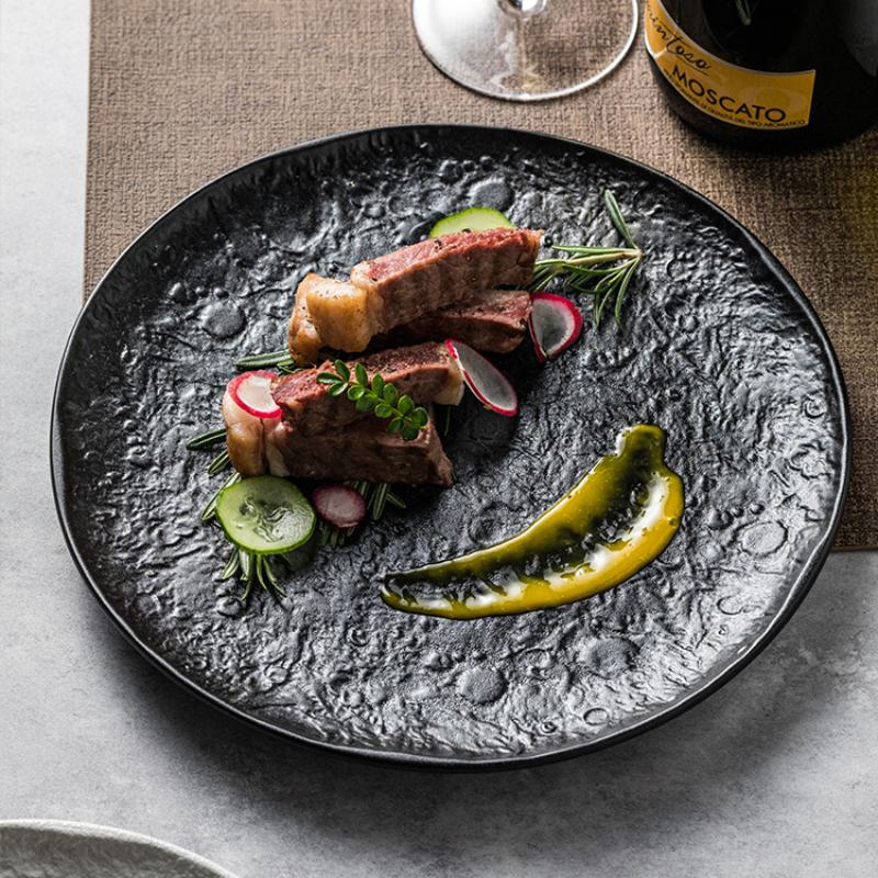

Керамическая тарелка с рисунком камня, блюдо для западной кухни, высококлассная креативная тарелка, ресторанная посуда, изысканная тарелка для сервировки стола