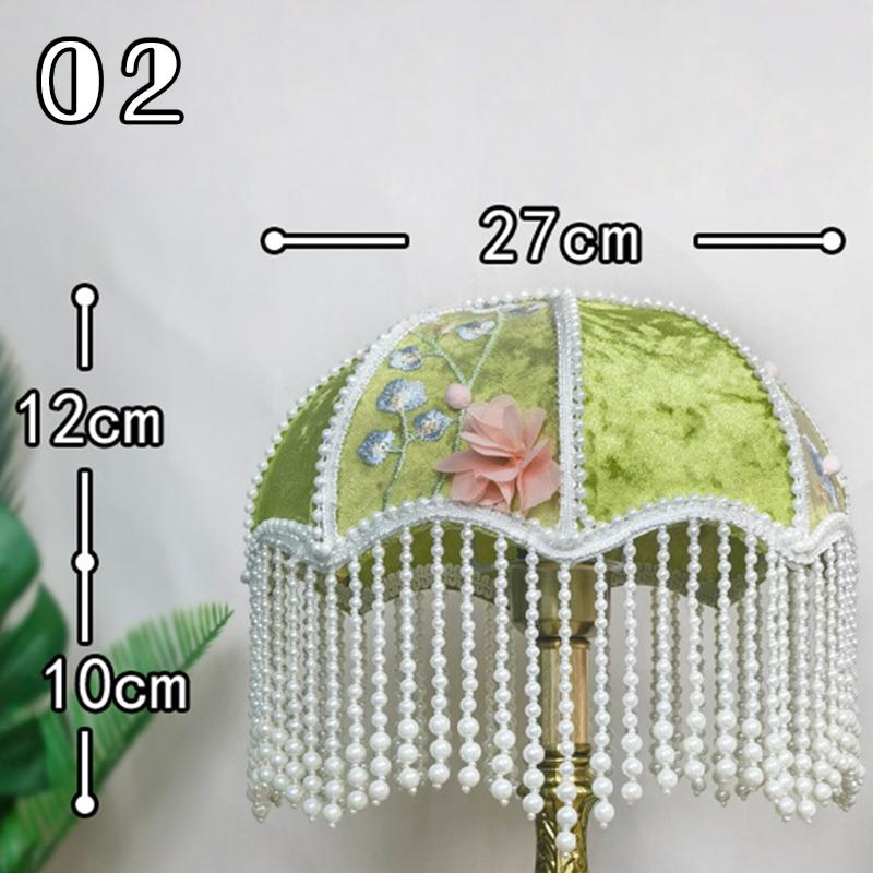 Retro Flannel Fabric Art Lampshade Luxury Pastoral E27 Bedroom Bedside Table Lamp Shade Hotel Home Decor Tassel Light Cover