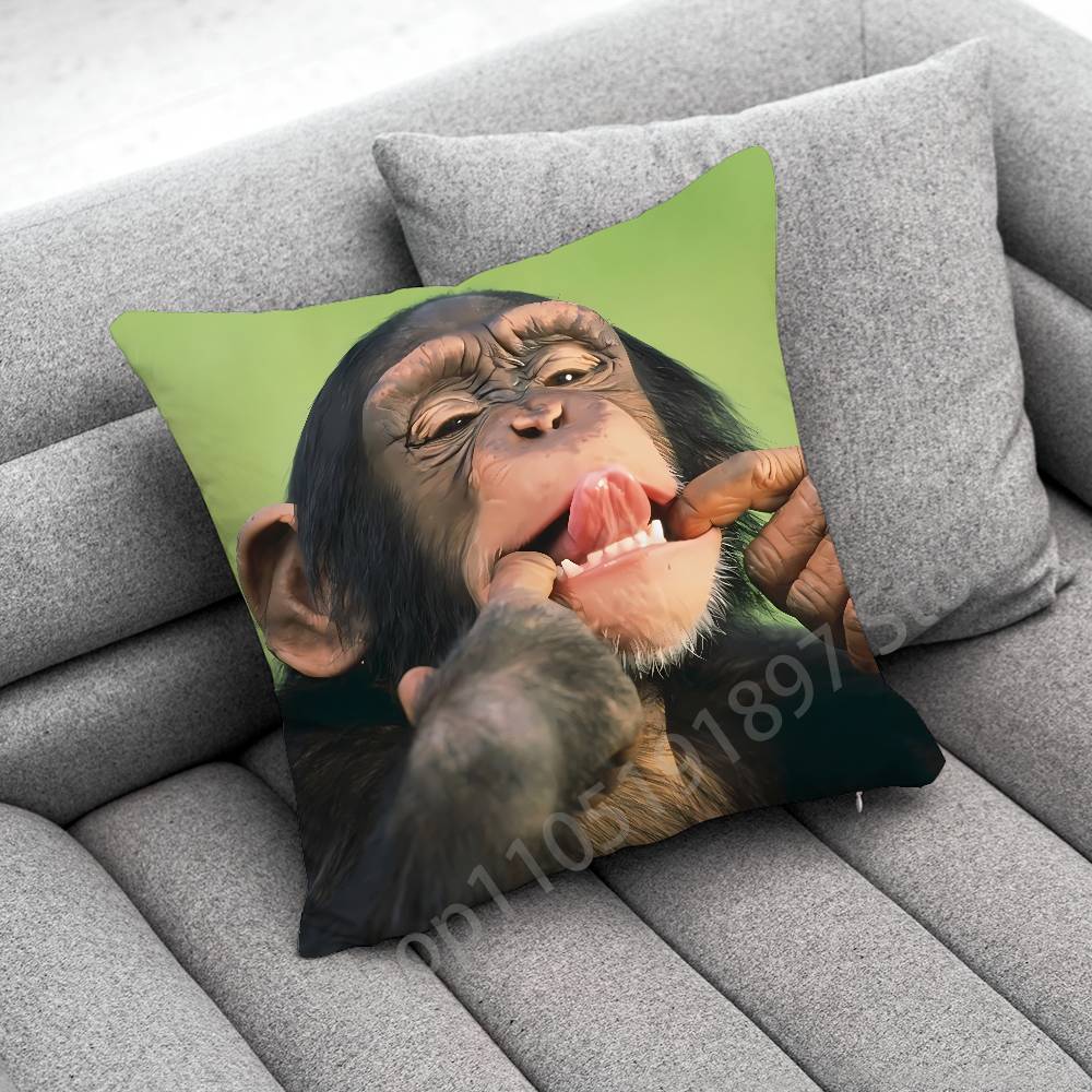 Monkey Funny Tape Throw Pillow Case For 30X30Cm 40X40Cm 45X45Cm 50X50Cm 55X55Cm Square Sofa Pillowcase Shell