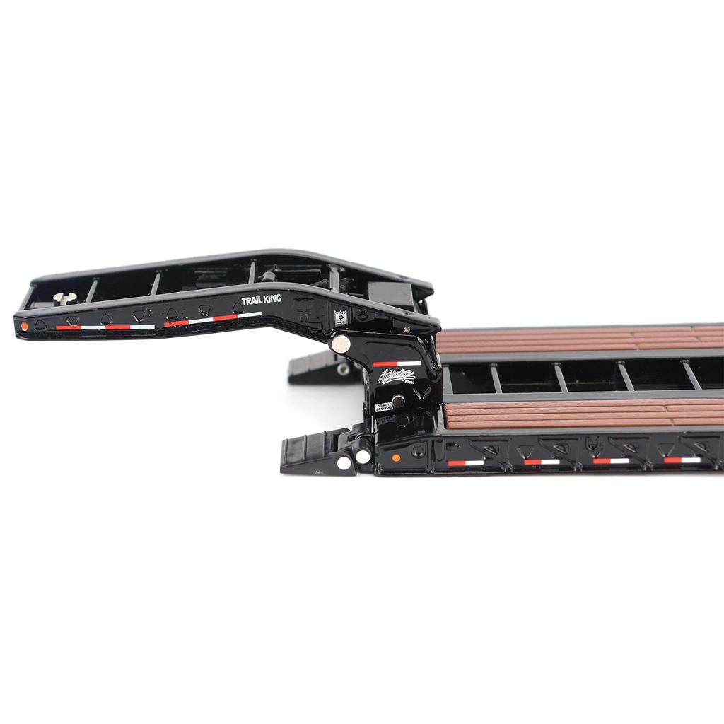 Scale Trail King TK120 Hydraulically Detachable Gooseneck Lowboy Trailer Regular Transport Scale Diecast Collectible Item 71136 150 (Black Version)