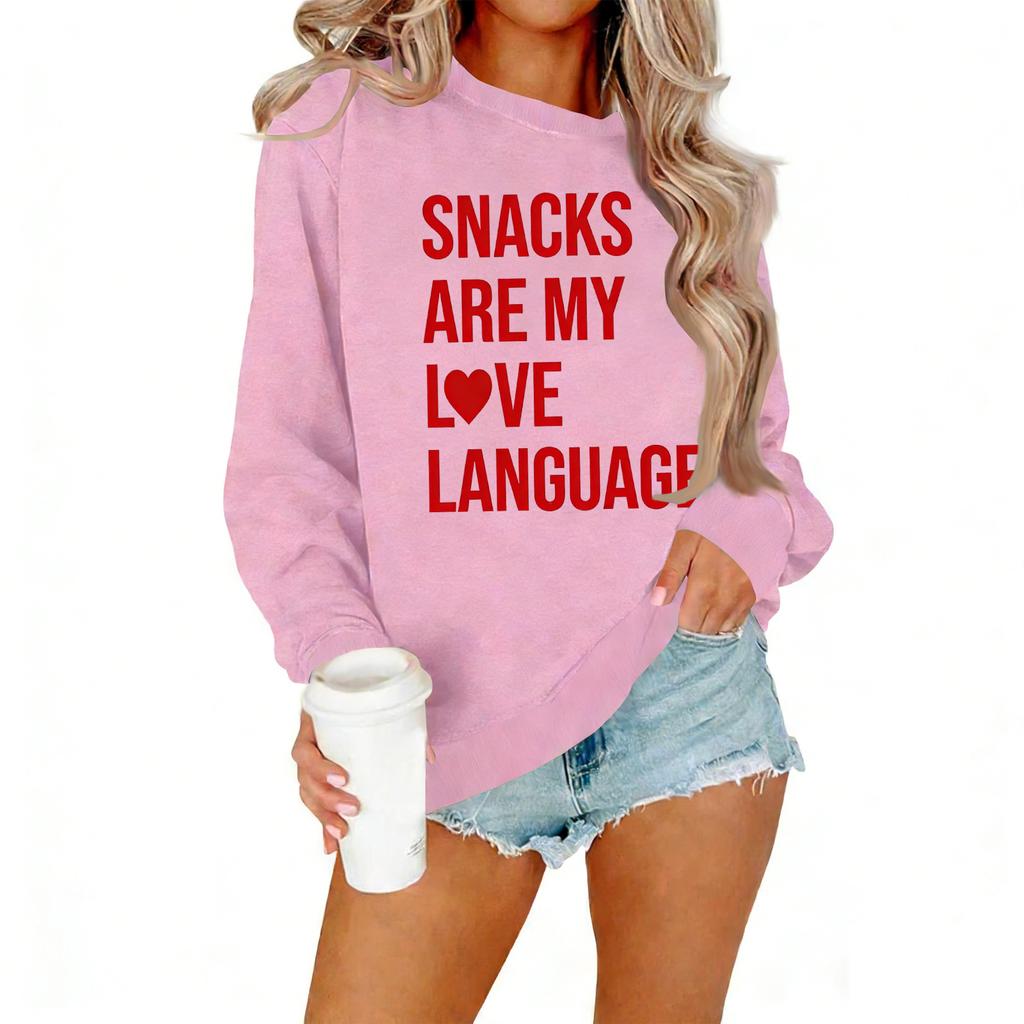 Ladies' Casual Women's Printed Round Neck Pullover Hoodie