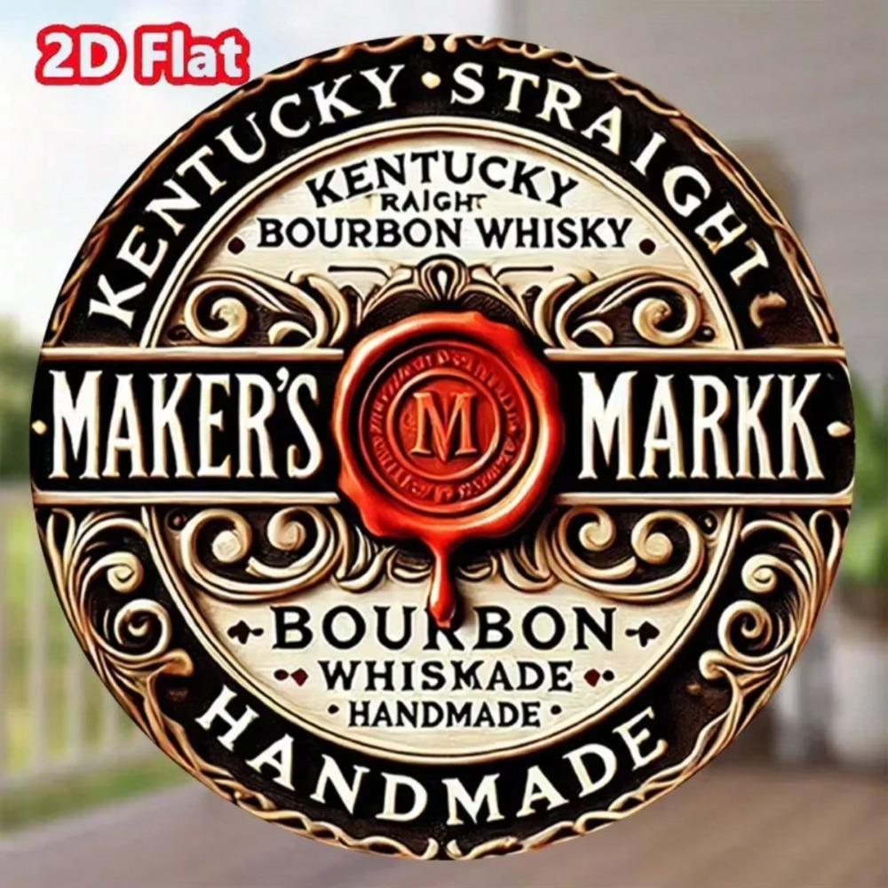 Vintage Whiskey Metal Wall Sign Rustic Home Bar Decor