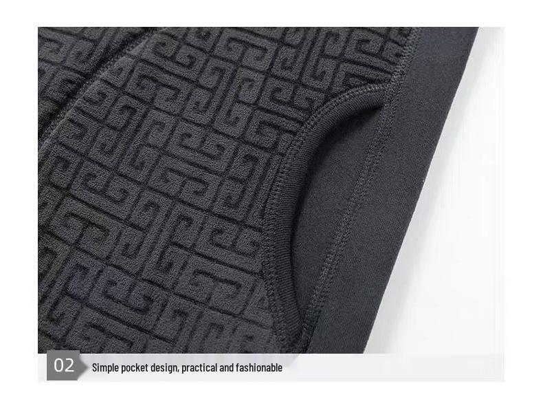 Men's Fleece-Lined Winter Coat: Warm, Thick, Cotton-Padded Jacket for Middle-Aged and Elderly