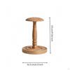 Freestanding Hat Stand with Round Base | Smooth Wood Finish, Tabletop Rack, for Countertop Short