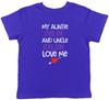 Personalised My Uncle & Aunite Loves Me Pink Kids T-Shirt Boys Girls Gift