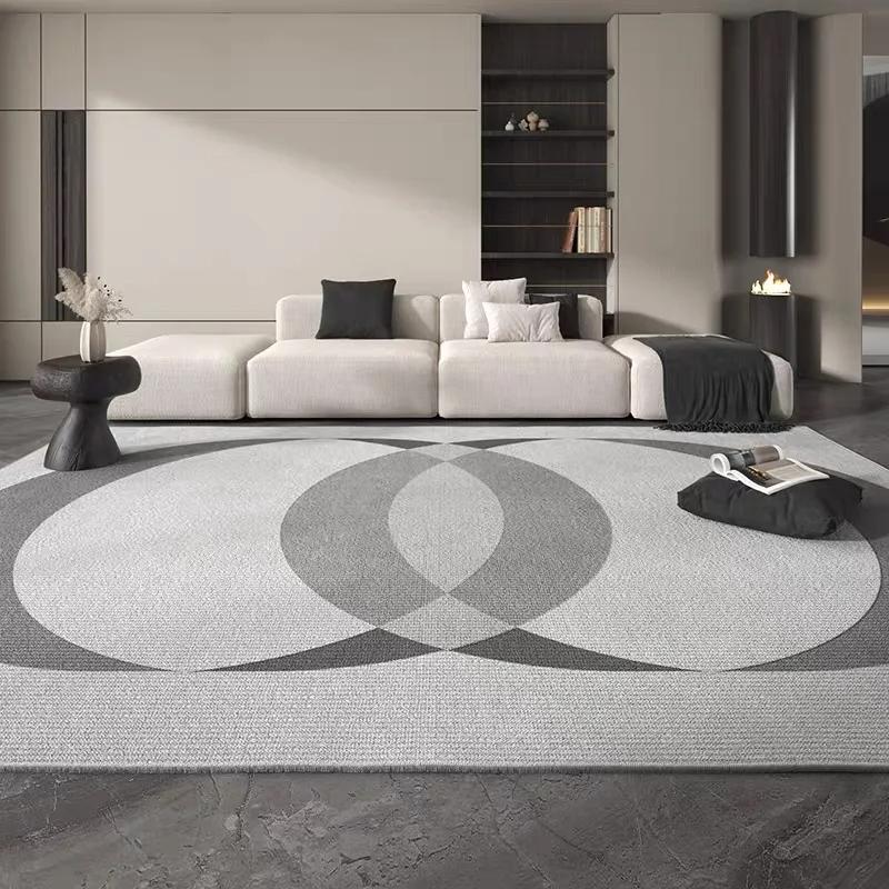 High-End Living Room And Bedroom Large Area Warmth Carpet, Gray Simple Floor Mat, Easy To Clean Home Decoration